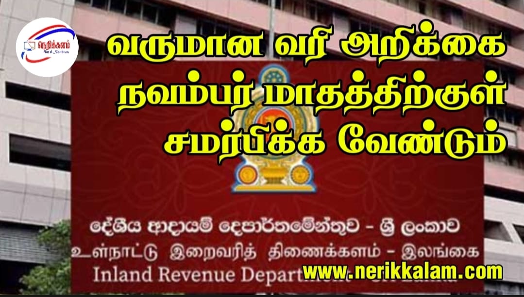 2024/2025 வருமான வரி அறிக்கை | நவம்பர் 30க்கு முன் சமர்ப்பிக்க வேண்டும் – IRD அறிவிப்பு