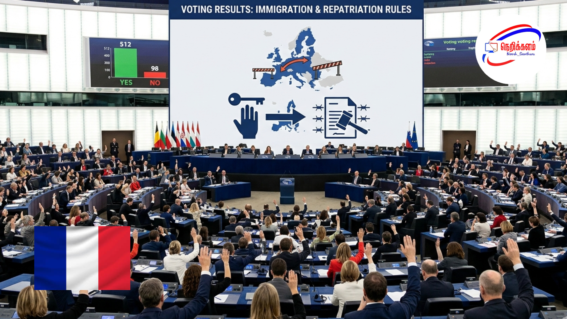 ஐரோப்பிய ஒன்றிய நாடாளுமன்றம்கடுமையான குடியேற்றமீள்நாட்டு விதிகளுக்கு ஆதரவு