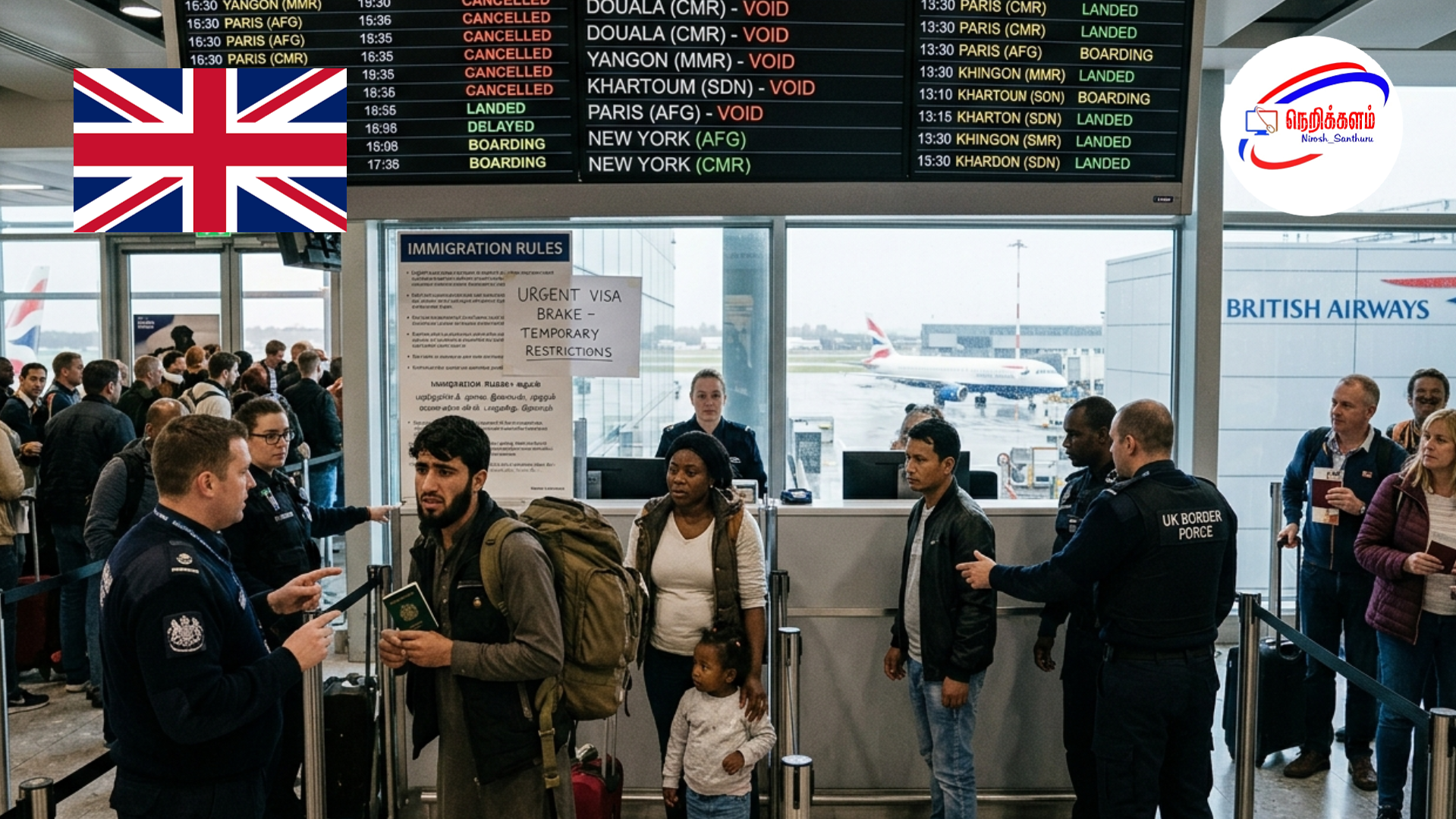 தவறான பயன்பாடு காரணமாக நான்கு நாடுகளுக்கு விசா தடையை யூகே அறிவித்துள்ளது