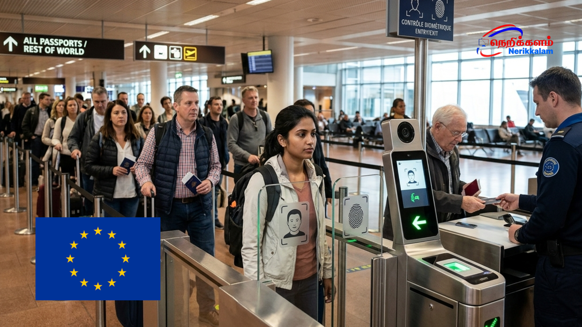 ஏப்ரல் 10 முதல் ஐரோப்பாவில் புதிய பயோமெட்ரிக் எல்லை சிஸ்டம் – விமான நிலையங்களில் நீண்ட வரிசை எதிர்பார்ப்பு