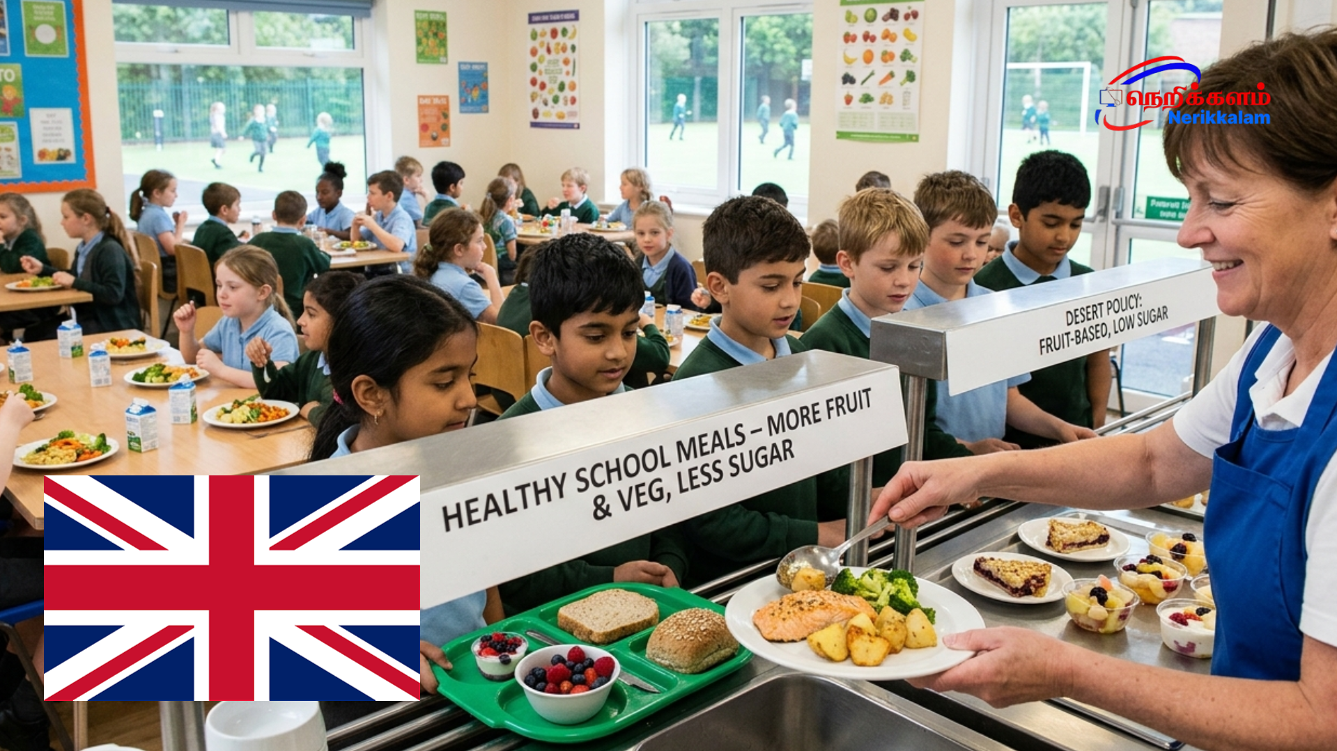 பள்ளி உணவுகளில் அதிக சர்க்கரை உணவுகள் நீக்கம் பிரிட்டன் அரசின் புதிய தீர்மானம்