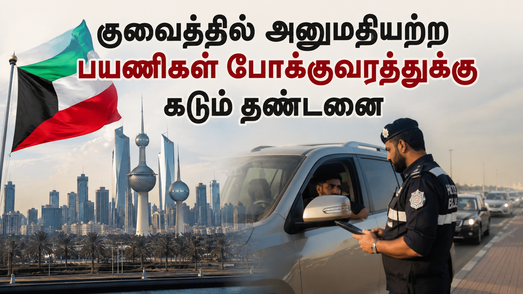 குவைத்தில் அனுமதியற்ற பயணிகள் போக்குவரத்துக்கு கடும் தண்டனை