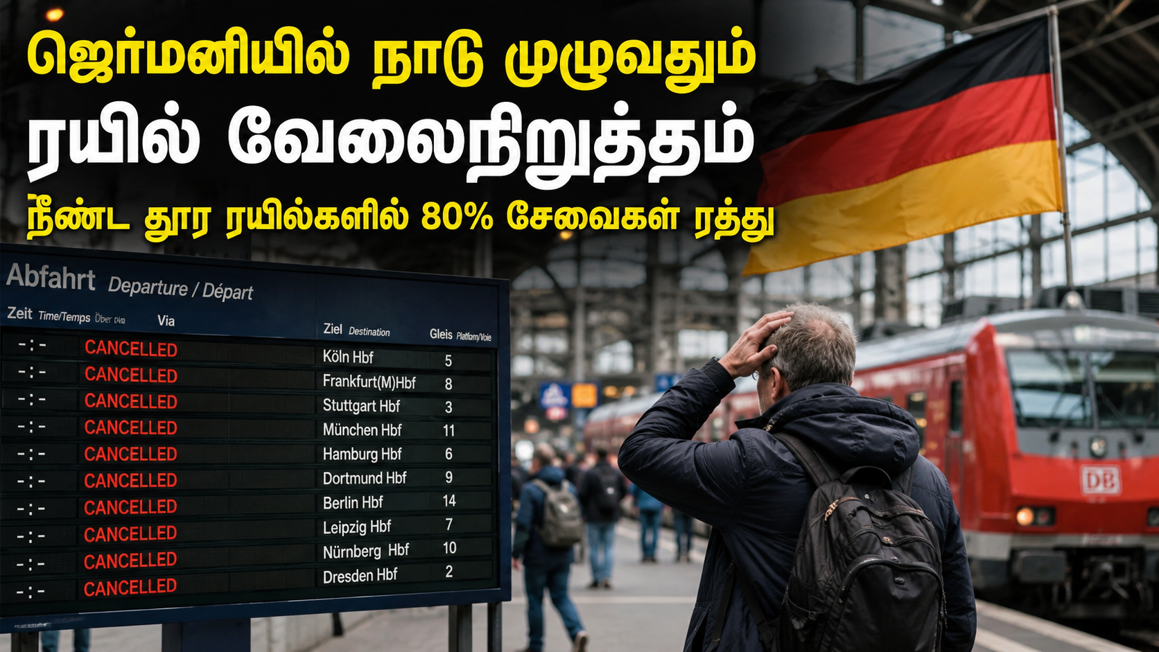 ஜெர்மனியில் நாடு முழுவதும் ரயில் வேலைநிறுத்தம்
