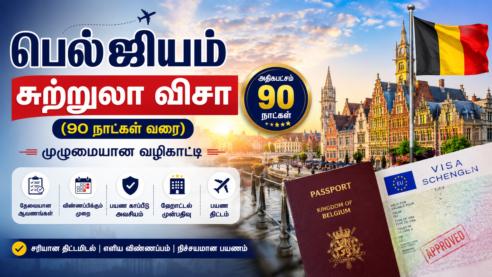 பெல்ஜியம் சுற்றுலா விசா (90 நாட்கள் வரை) – முழுமையான வழிகாட்டி