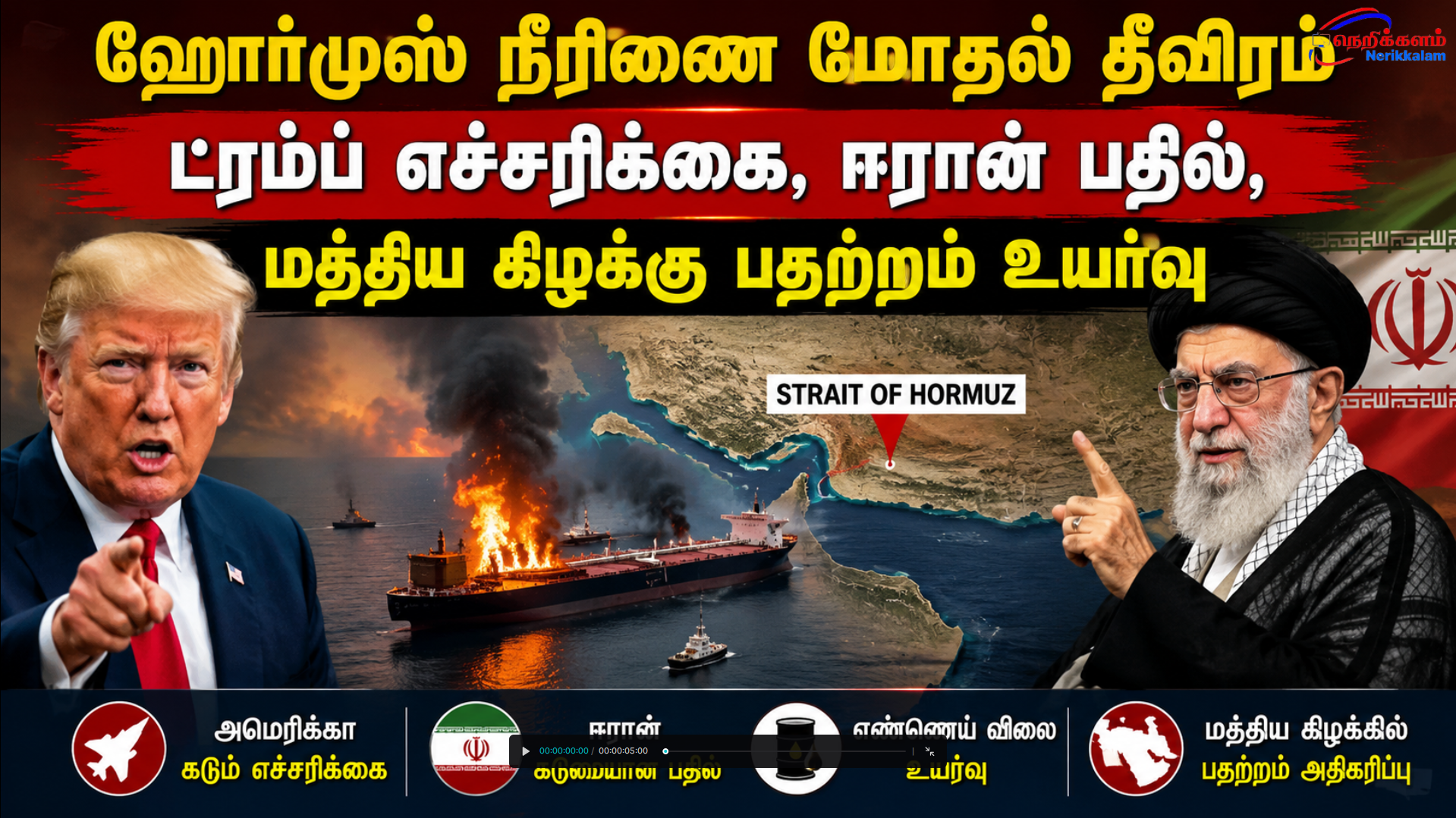ஹோர்முஸ் நீரிணை மோதல் தீவிரம் – டிரம்ப் எச்சரிக்கை ஈரான் பதில் மத்திய கிழக்கு பதற்றம் உயர்வு