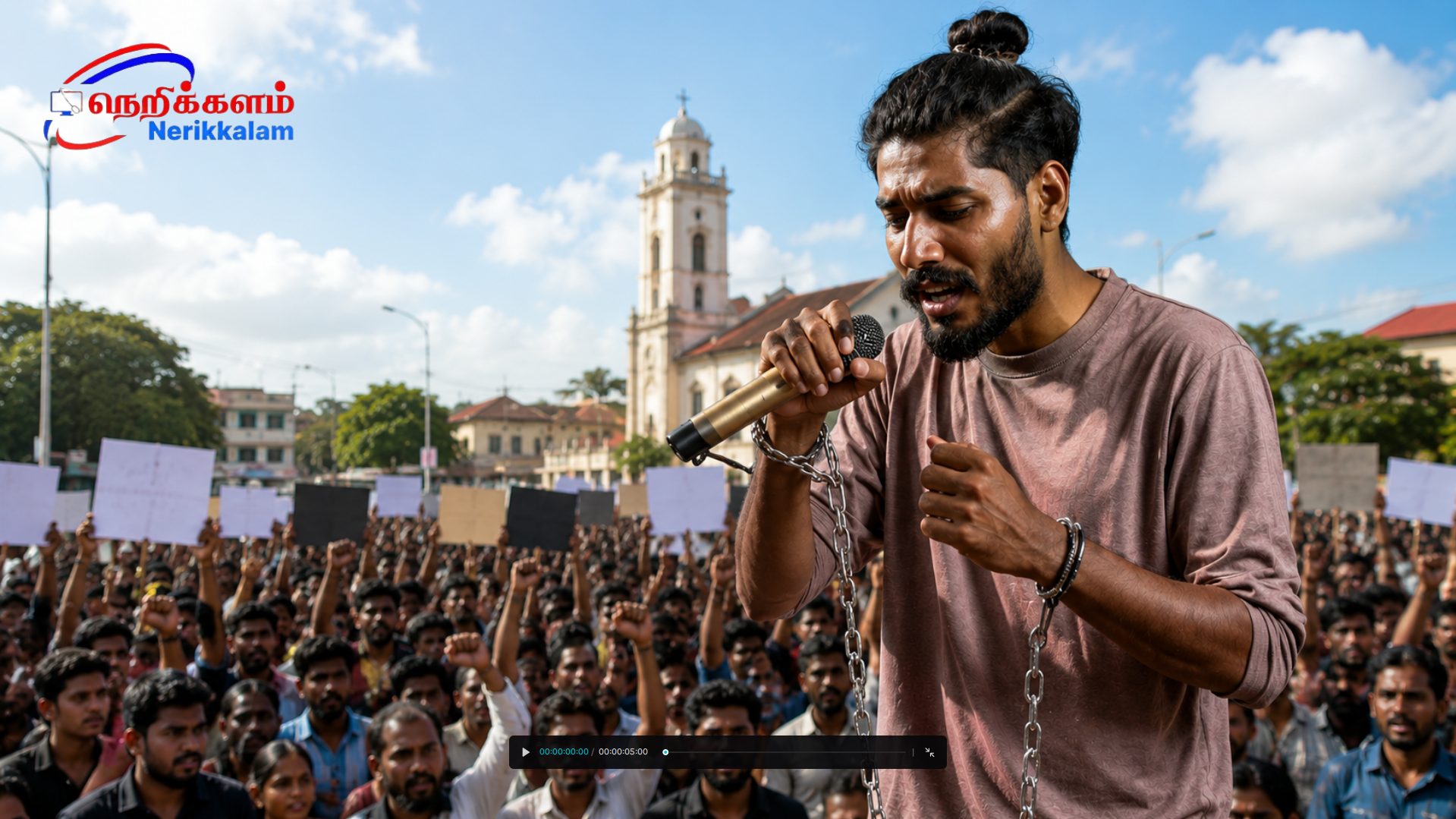 பயங்கரவாதத் தடுப்புச் சட்டத்திற்கு எதிராகவும் பாடகர் சங்கீதன் விடுதலை கோரியும் மன்னாரில் மாபெரும் கண்டன ஆர்ப்பாட்டம்