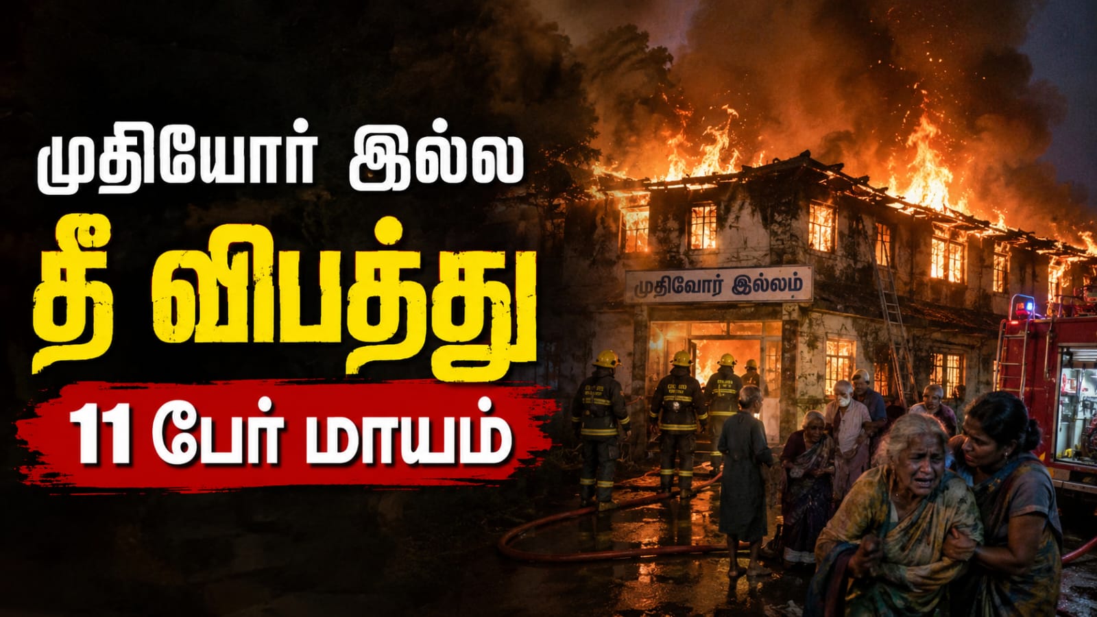 முதியோர் இல்ல தீ விபத்து 11 பேர் மாயம்