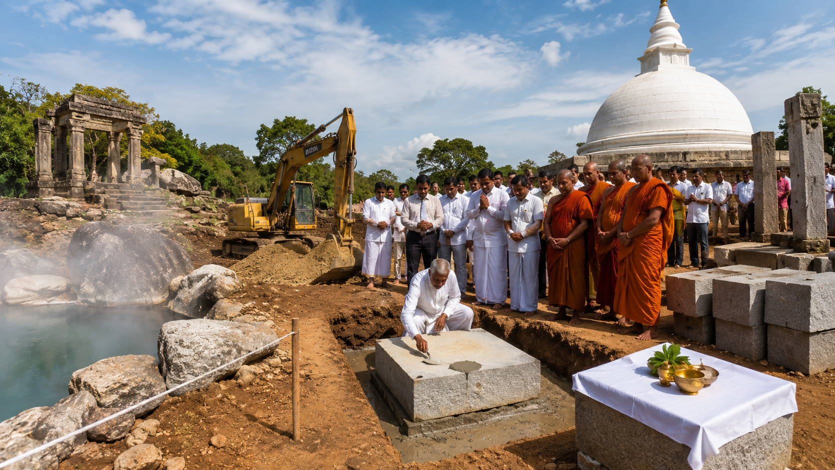 கன்னியா வெந்நீரூற்று பகுதியில் விகாரை அடிக்கல்